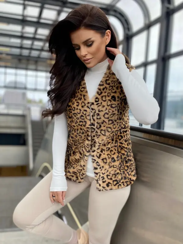 Yups Leopardji brezrokavnik z zapenjanjem na ježka