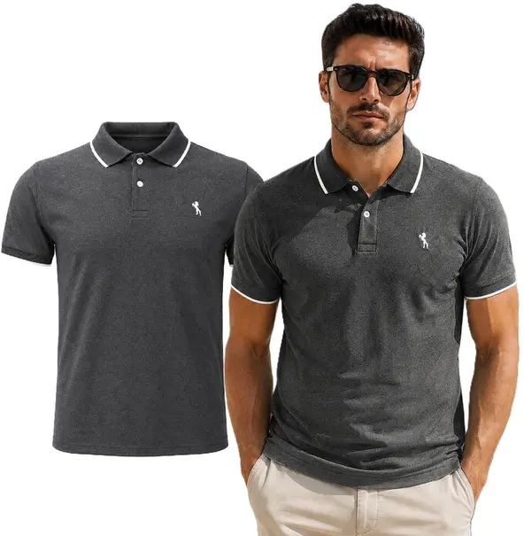 Lion Lev - Moška polo majica - ID10133 temno siva