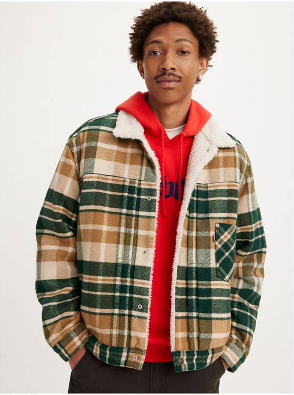 Levi's® Levi's Green-brown men's checkered jacket with Levi's® Type 1 Sh - Men