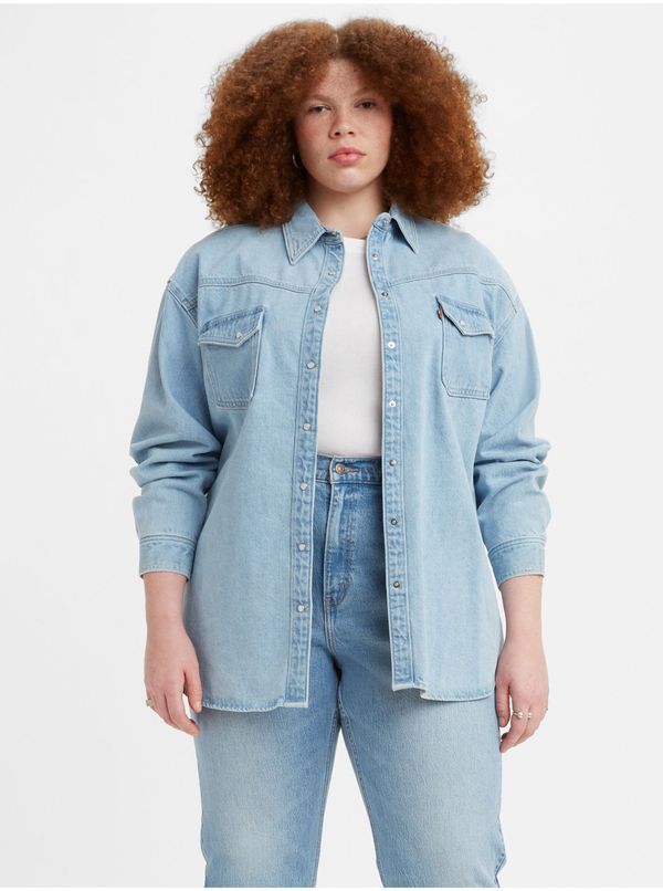 Levi's® Levi&#39;s Light Blue Denim Oversize Shirt Levi&#39;s® Dorsey Western - Women