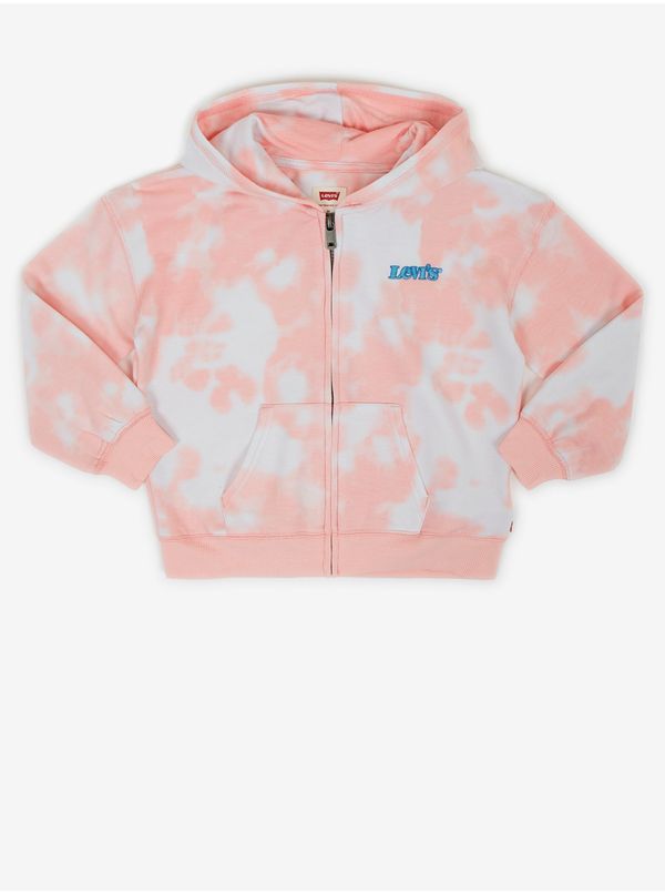 Levi's® Levi&#39;s White-pink Girly Batik Zippered Sweatshirt with Hood Levi&#39;s® - Girls