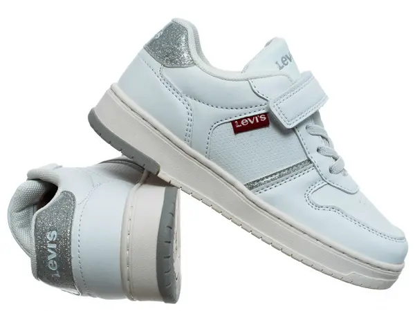Levi'S Levi's - Children's Shoes - Kick Se Virv0152s - White Silver Glitter 2956