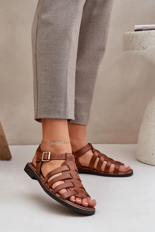 Boto Lewski Shoes Leather Sandals On Flat Heel Zazoo