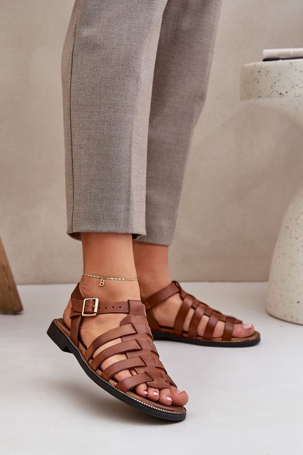 Lewski Shoes Lewski Shoes Leather Sandals On Flat Heel Zazoo