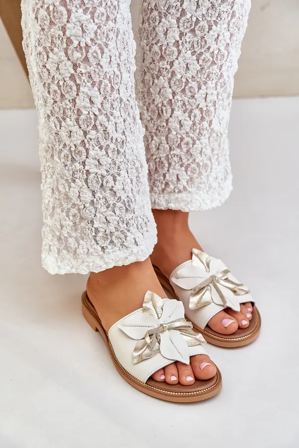 Boto Lewski Shoes Sandals With Decoration Natural Leather Zazoo 3667 White