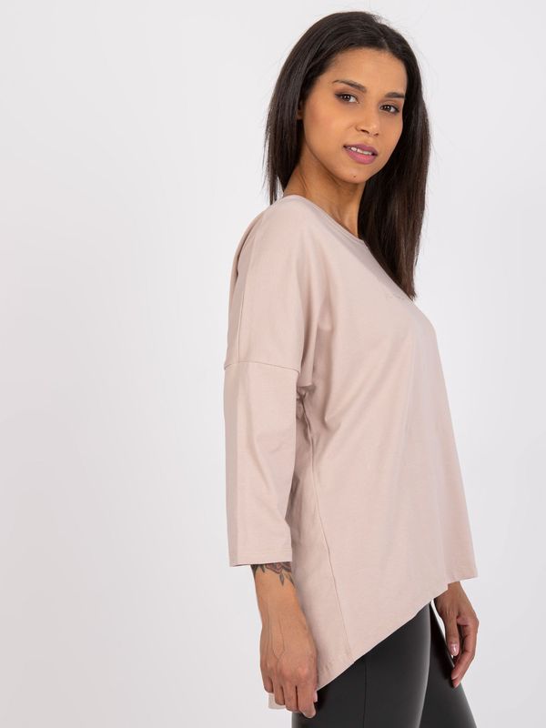 Fashionhunters Light beige blouse with Samantha inscription