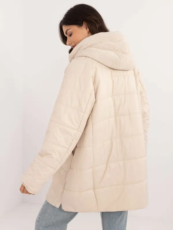 Factory Price Light beige transitional jacket with shiny thread