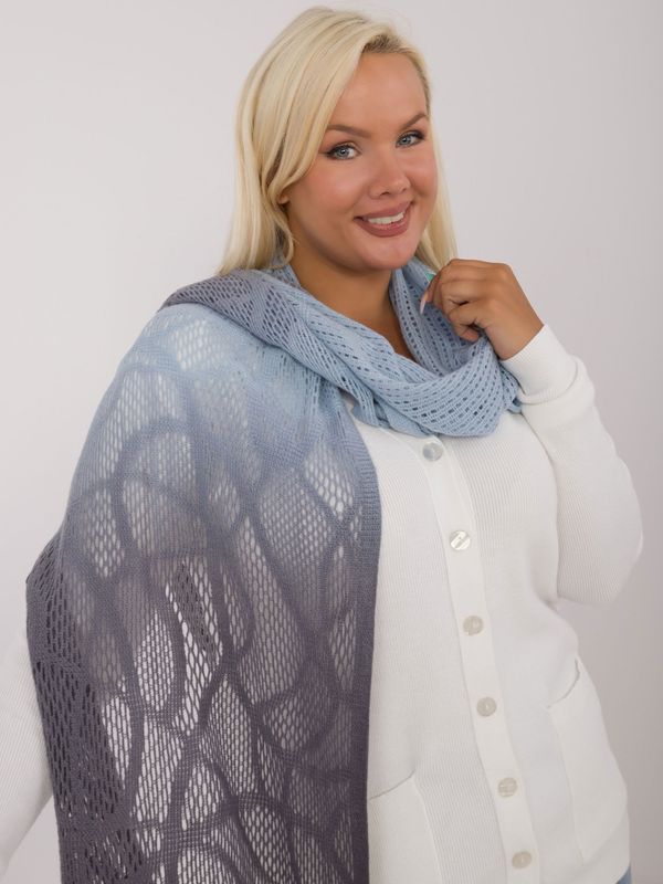 Fashionhunters Light blue and gray women's knitted scarf