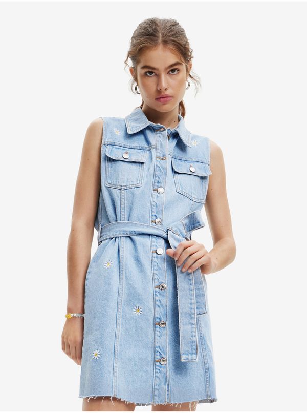 DESIGUAL Light Blue Denim Shirt Dress Desigual Virginnie - Women