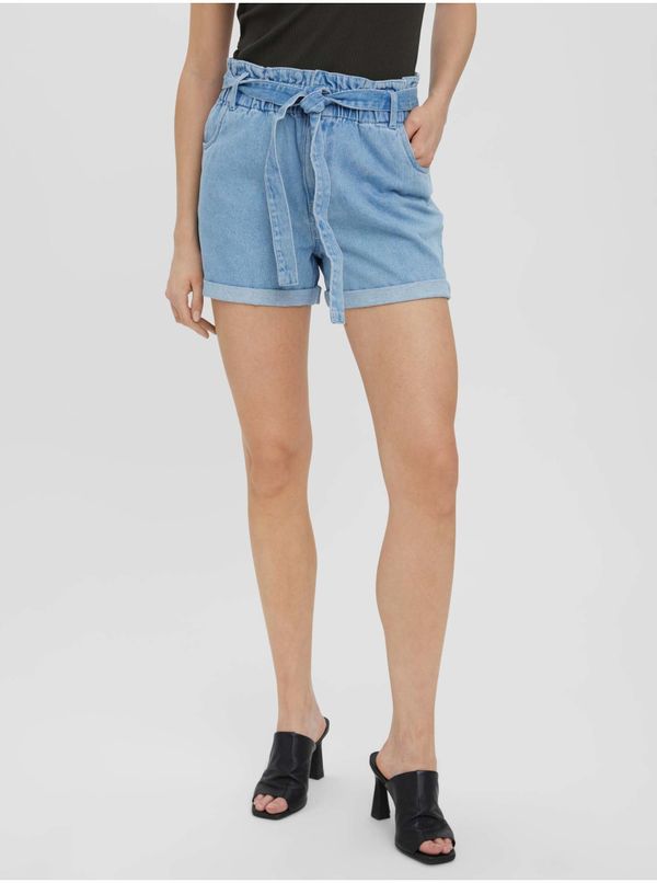 Vero Moda Light blue denim shorts with ties VERO MODA Tamira - Women