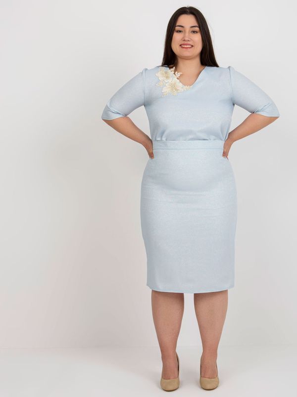 Fashionhunters Light blue elegant oversized skirt