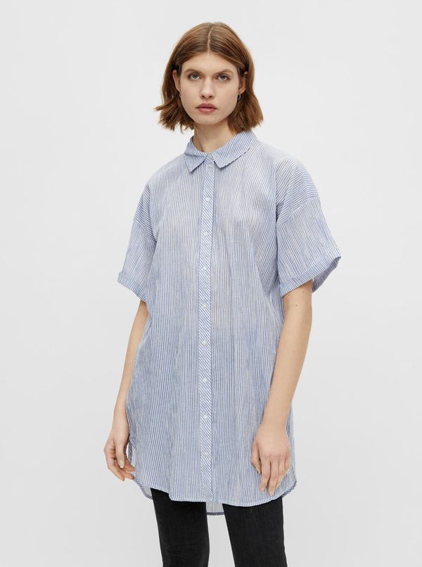 Pieces Light Blue Long Striped Shirt Pieces Terra - Women