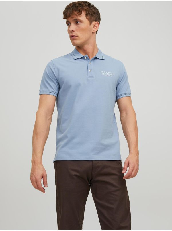 Jack & Jones Light blue men's polo shirt Jack & Jones Archie - Men's