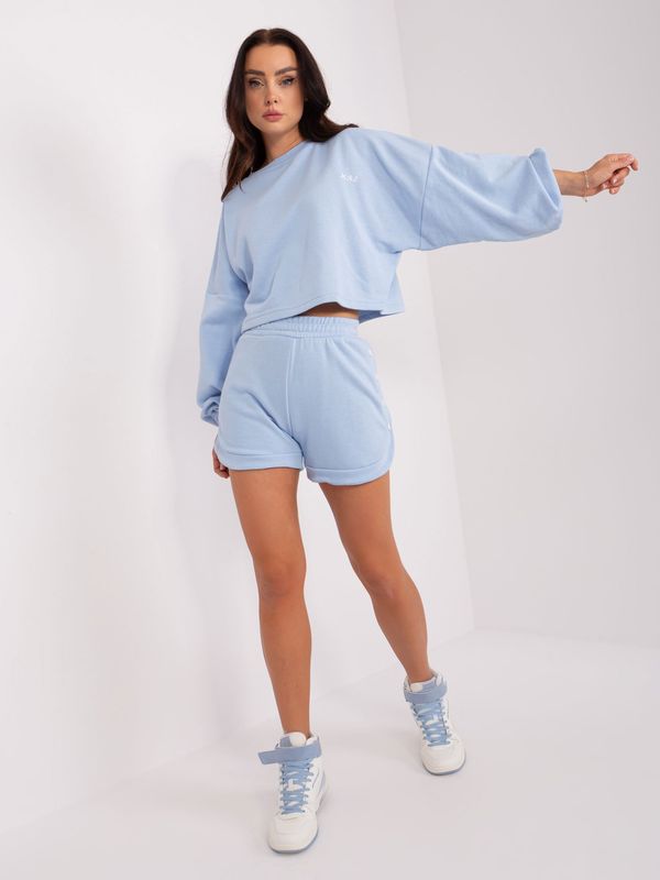 Fashionhunters Light blue two-piece tracksuit