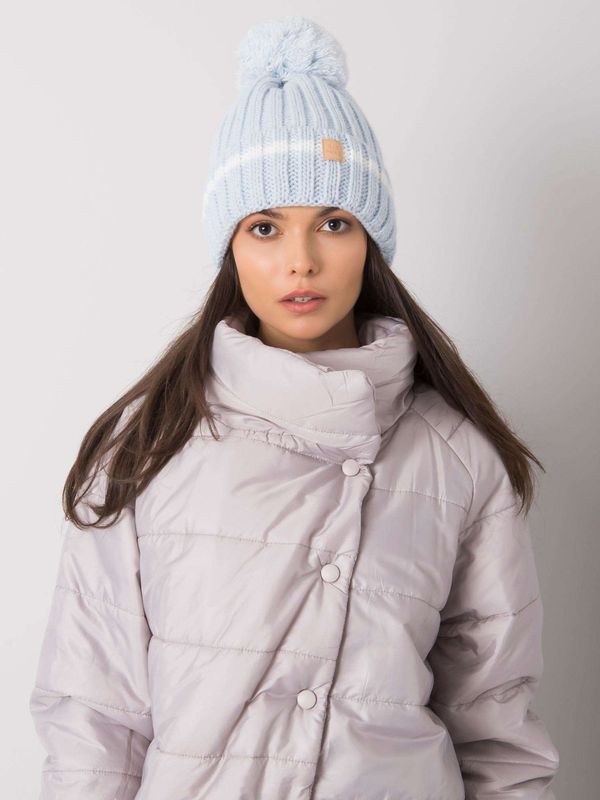 Fashionhunters Light blue warm cap for women