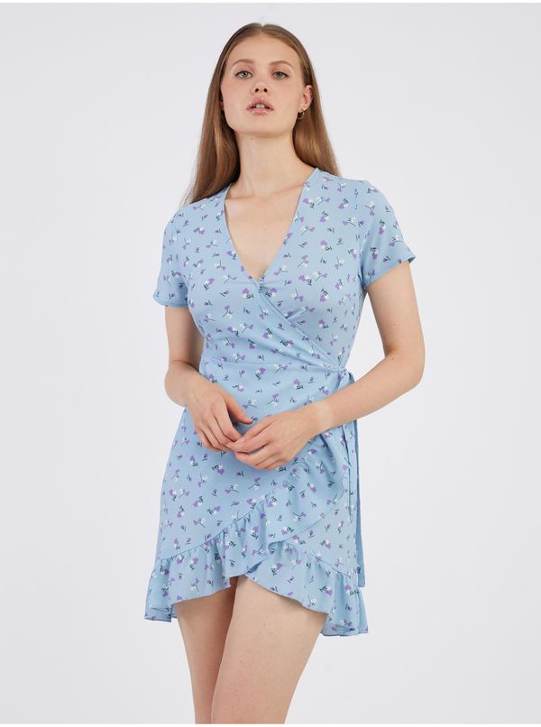 Noisy May Light blue women floral wrap dress Noisy May Clara - Women