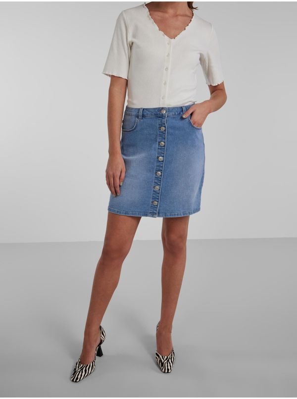 Pieces Light blue women's denim skirt Pieces Peggy - Women