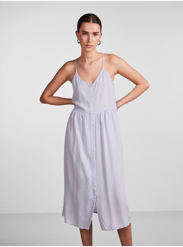 Pieces Light Blue Women's Midi Dress Pieces Tala - Women's