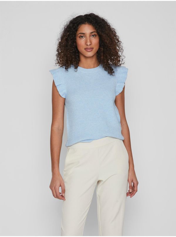 Vila Light blue women's ribbed T-shirt VILA Ril - Women