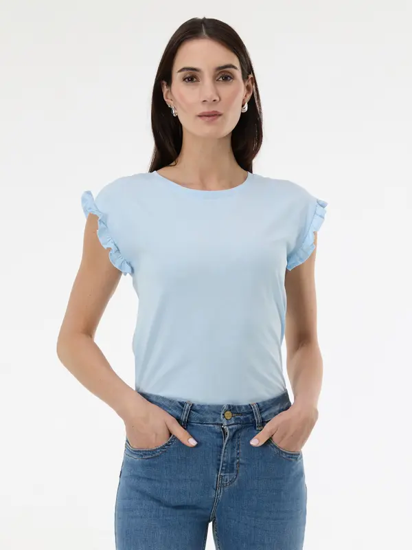 Orsay Light Blue Women's Short Sleeve T-Shirt ORSAY - Women's