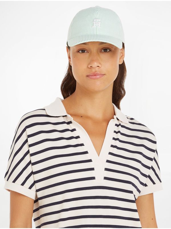 Tommy Hilfiger Light Blue Women's Striped Cap Tommy Hilfiger Iconic Prep - Women