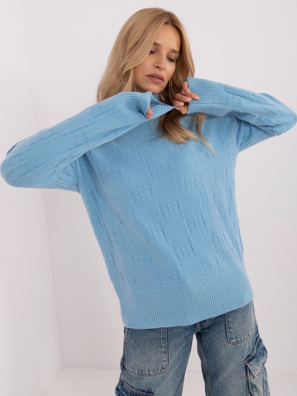 Fashionhunters Light blue women's turtleneck