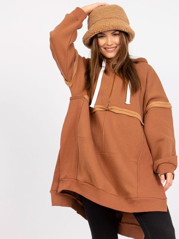 Fashionhunters Light Brown Boston Hoodie