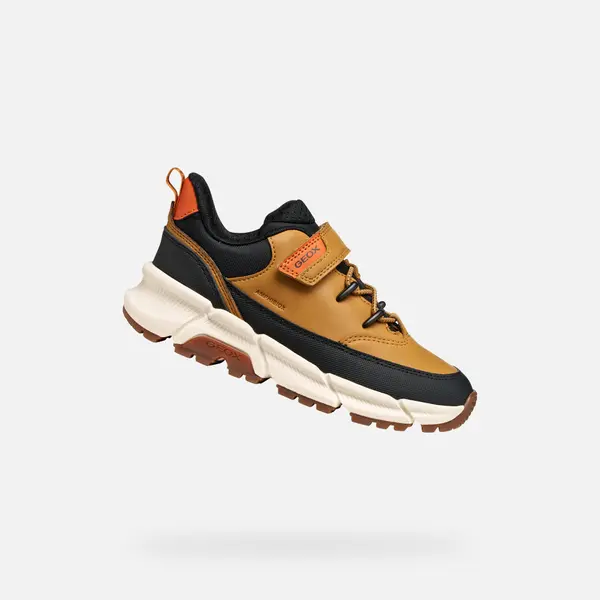 GEOX Light brown boys' sneakers Geox Flexyper Plus - Boys