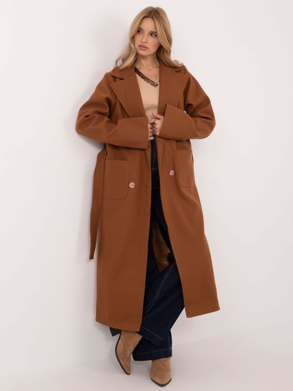 LAKERTA Light brown long elegant coat