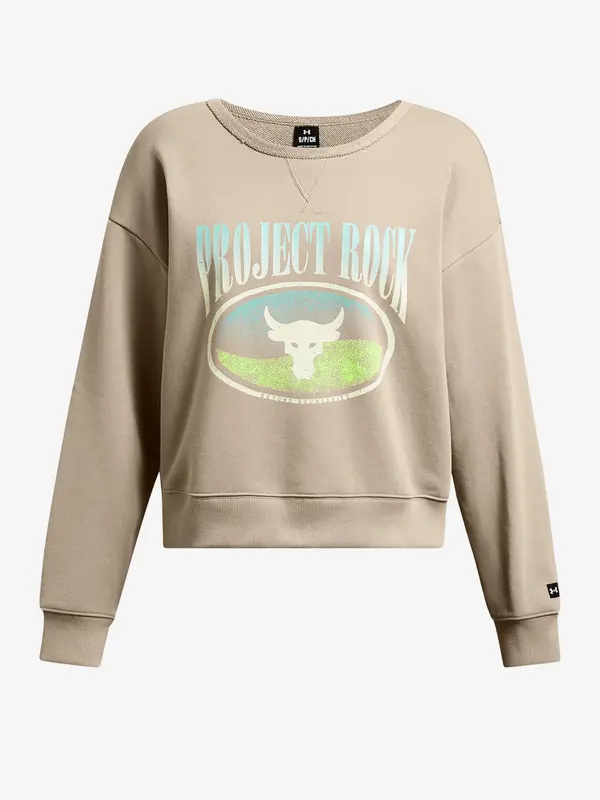Under Armour Light brown sweatshirt Under Armour Pjt Rck HW Terry LS Q1