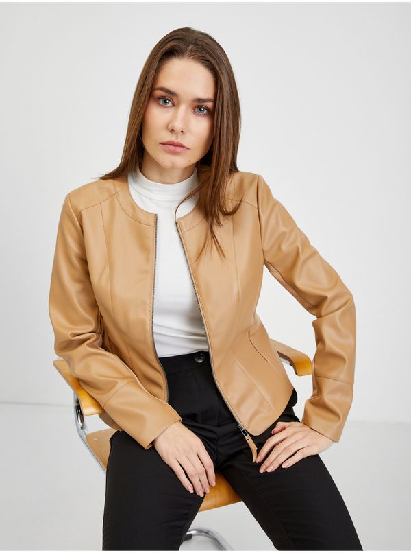 Orsay Light brown women's faux leather jacket ORSAY