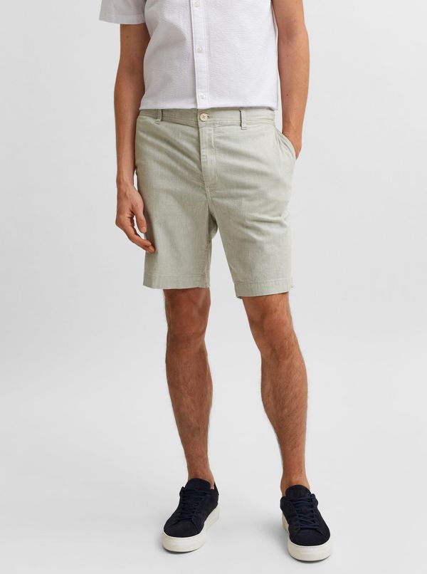 Selected Homme Light Green Brindle Chino Shorts Selected Homme Isac - Men