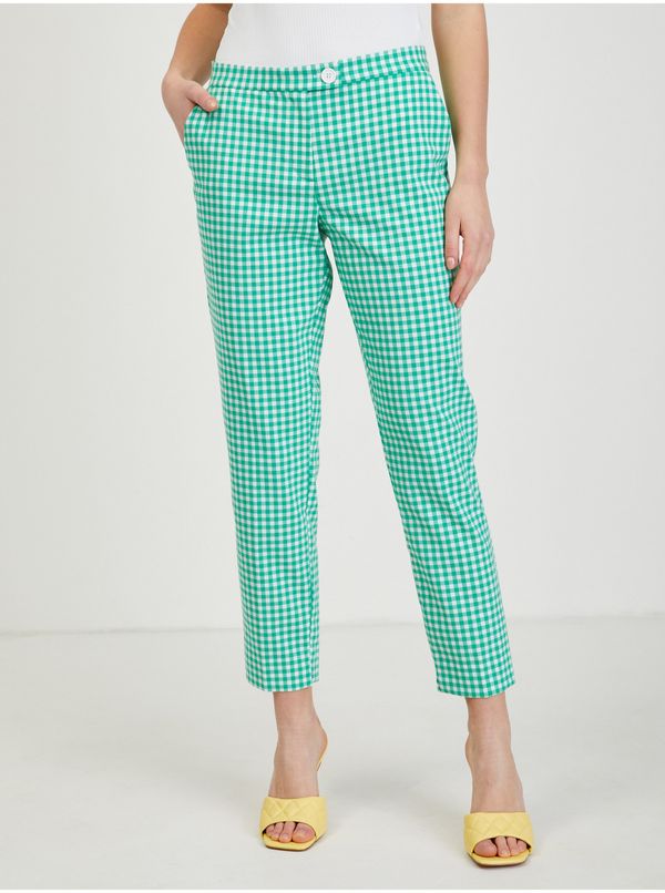 Orsay Light green ladies plaid trousers ORSAY - Ladies