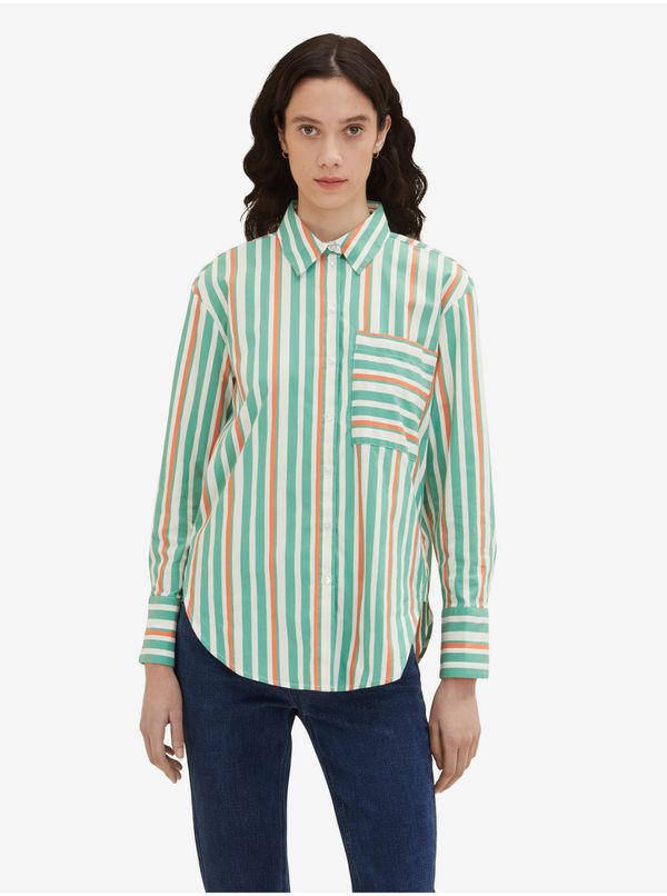 Tom Tailor Light Green Ladies Striped Shirt Tom Tailor - Women