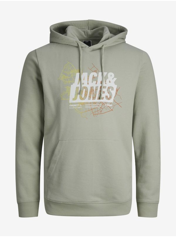 Jack & Jones Light Green Men's Hoodie by Jack & Jones Map - Men's