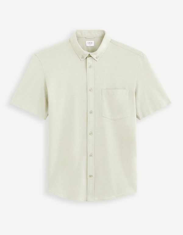 Celio Light green men's shirt with short sleeves Celio Barik