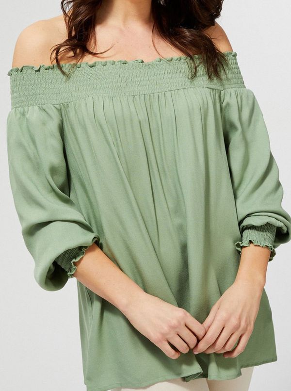 Moodo Light green Moodo off-the-shoulder top