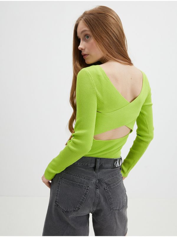 Only Light Green Sweater with Opening at Back ONLY Emmy - Women