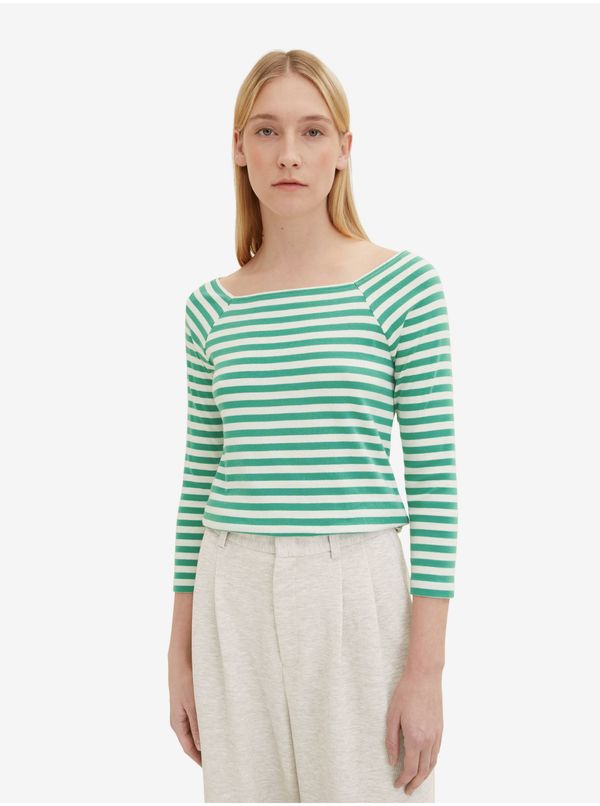 Tom Tailor Light Green Women's Striped Long Sleeve T-Shirt Tom Tailor - Women