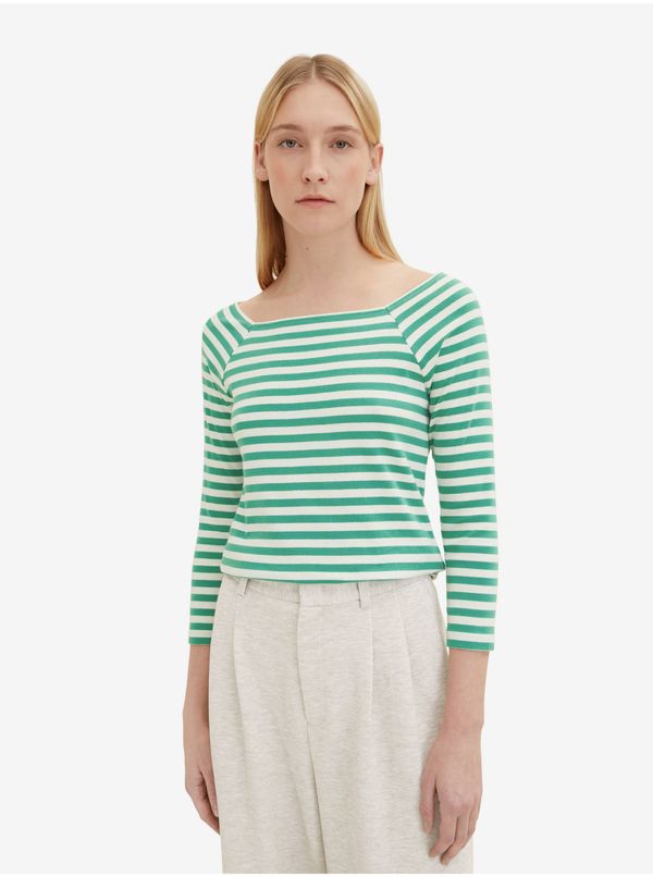 Tom Tailor Light Green Women's Striped Long Sleeve T-Shirt Tom Tailor - Women