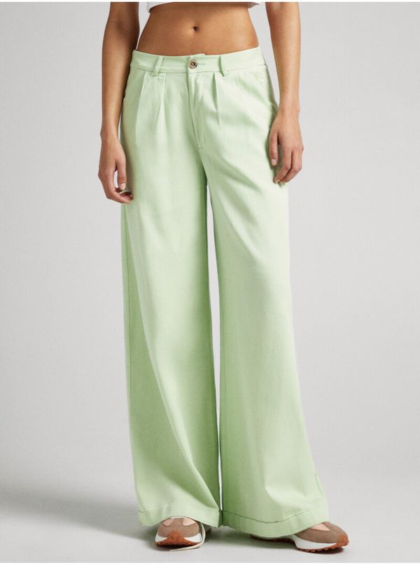 Pepe Jeans Light Green Womens Wide Trousers Pepe Jeans Monna - Ladies