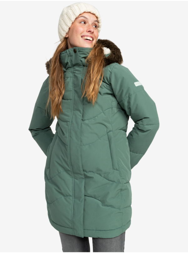 Roxy Light Green Women's Winter Quilted Coat Roxy Ellie JK - Women