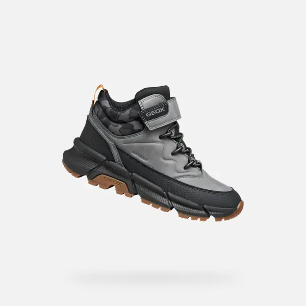 GEOX Light grey boys' ankle boots Geox Flexyper Plus - Boys