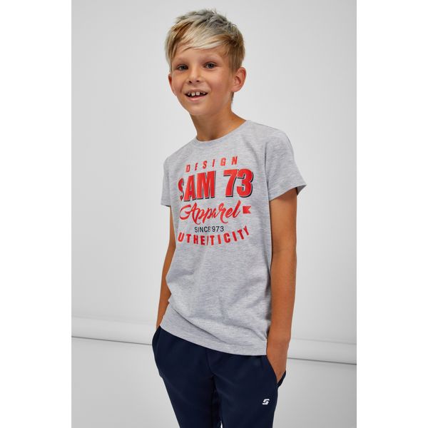 SAM73 Light grey brindle boys' T-shirt SAM 73 Janson