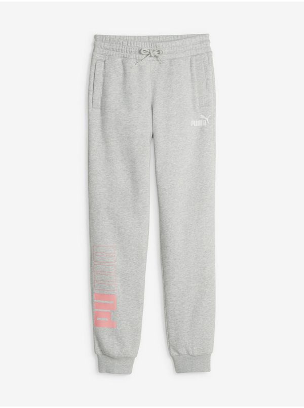 Puma Light grey girls' brindle sweatpants Puma Power - Girls