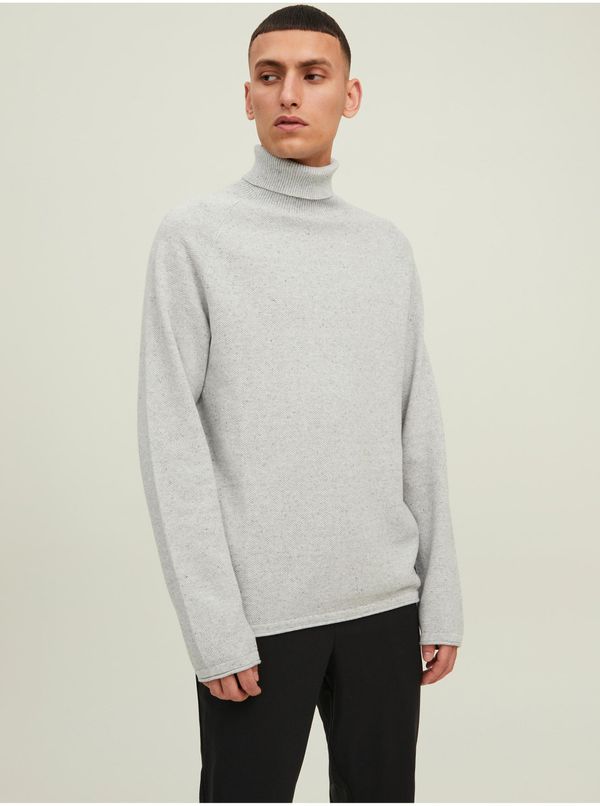 Jack & Jones Light grey Jack & Jones Hill Men's Turtleneck - Men