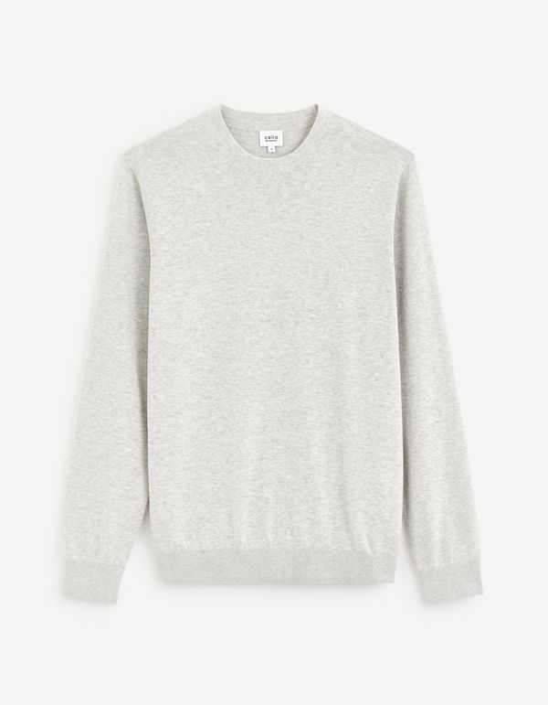 Celio Light grey men's basic sweater Celio Decoton