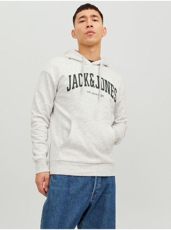 Jack & Jones Light Grey Mens Lined Hoodie Jack & Jones Josh - Men