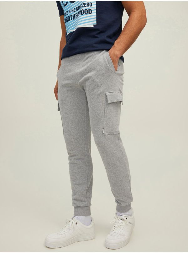 Jack & Jones Light Grey Men's Mardle Sweatpants with Jack & Jones Gordon Pockets - Men