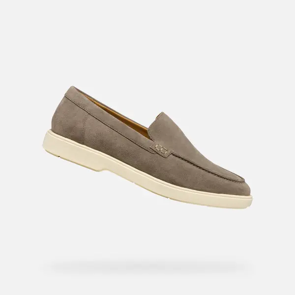 GEOX Light grey men's moccasins Geox Spherica EC17 - Men's